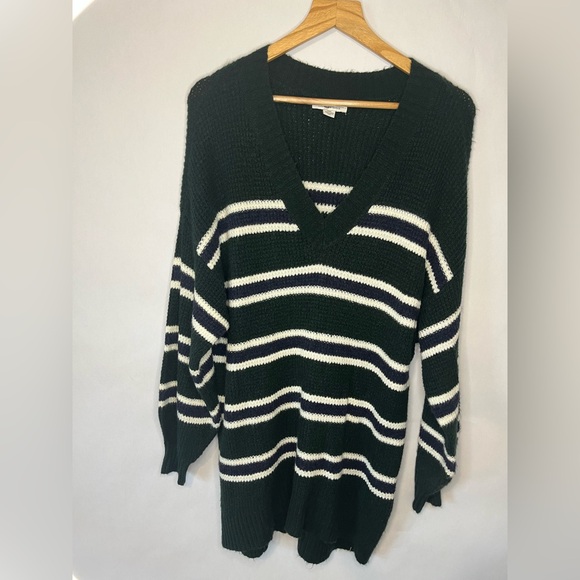American Eagle Sweater Dress, Striped V-neck, Women’s Size XL - Picture 1 of 2